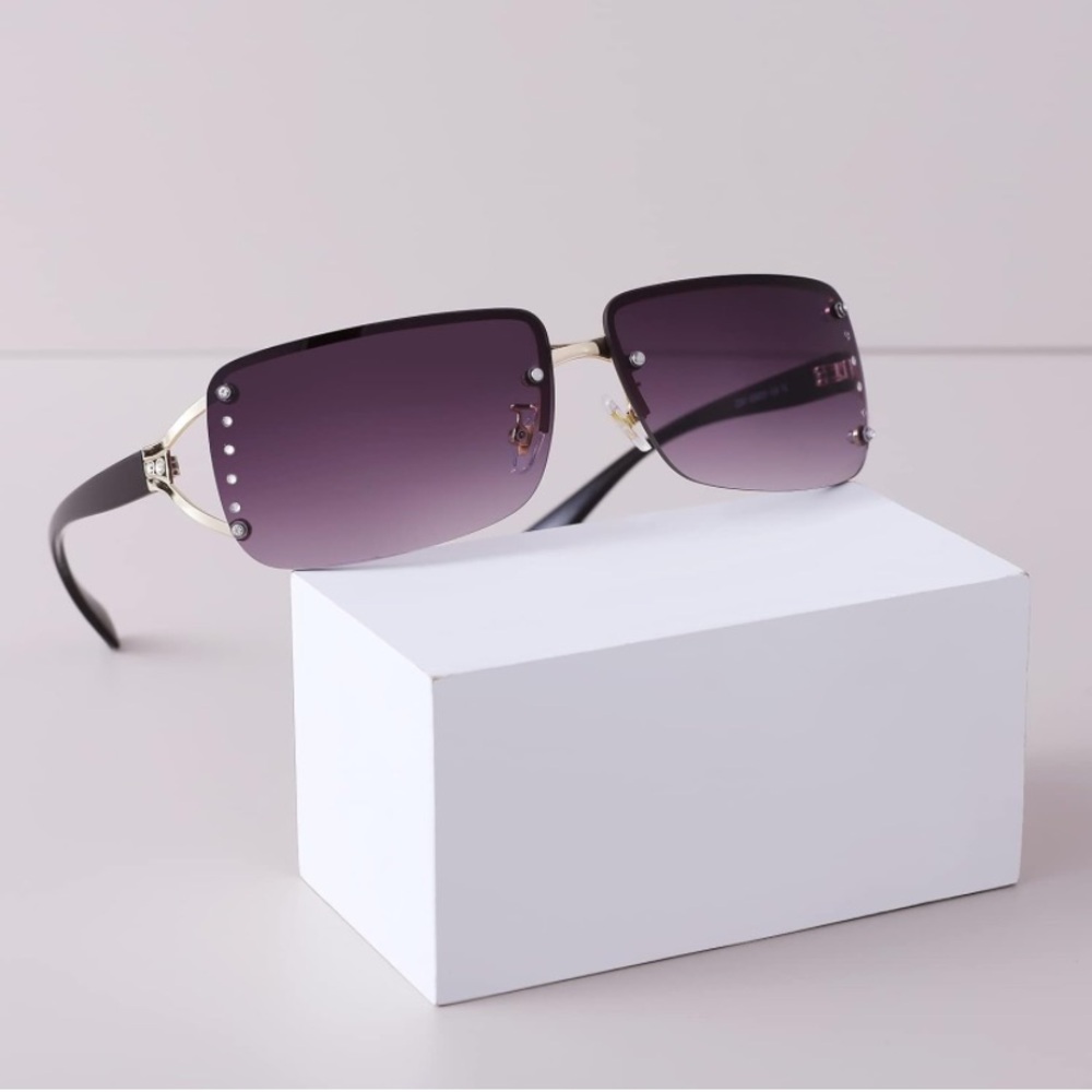 NWT Y2K Rectangle Rimless Sunglasses